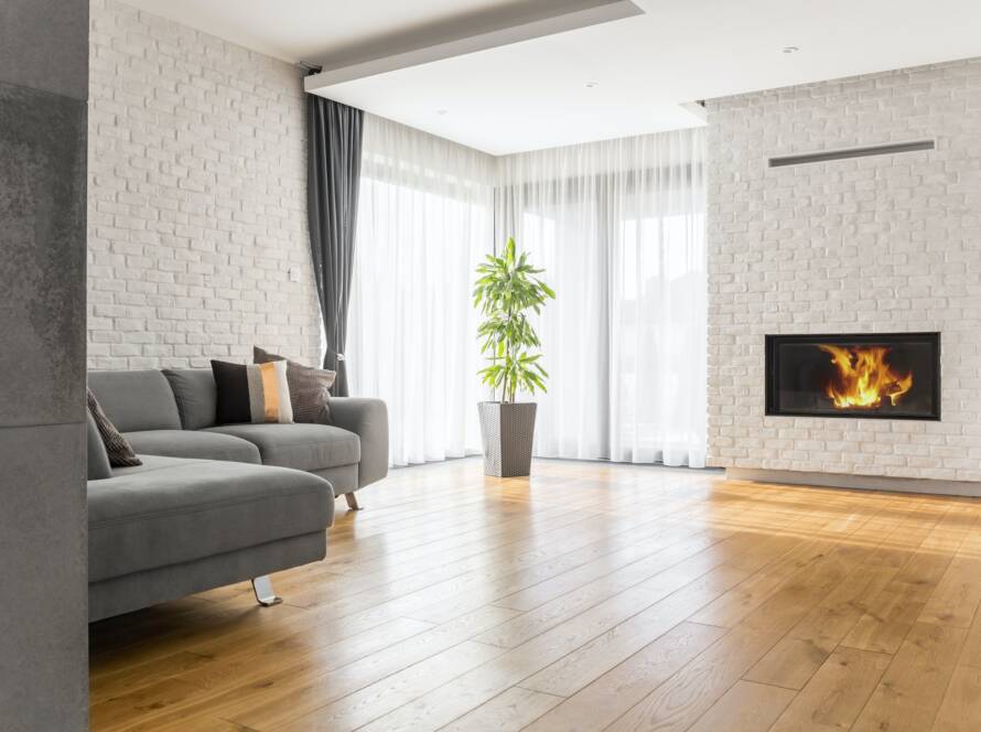 Living room with wood flooring