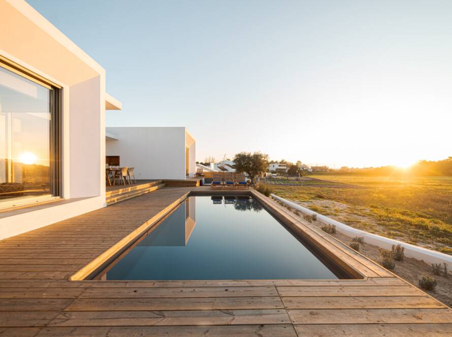 Modern villa with pool and deck